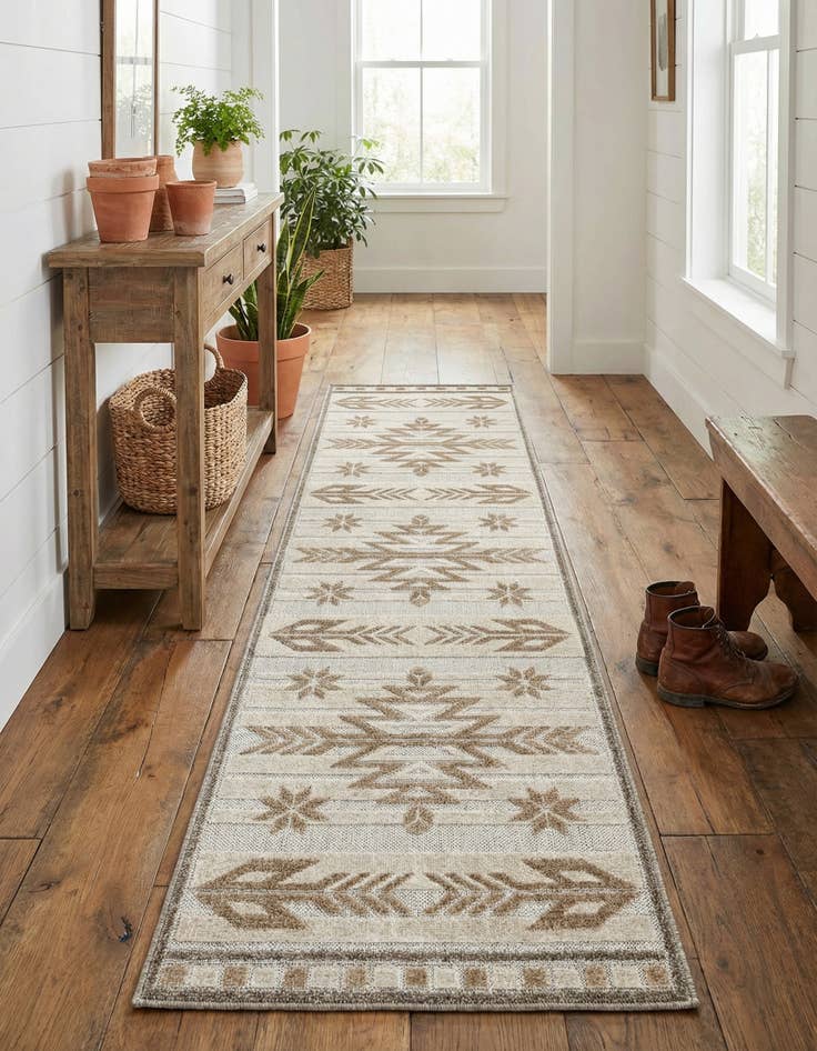 Detail image of 2' x 8' Easy-Clean Modern Indoor / Outdoor Runner Rug