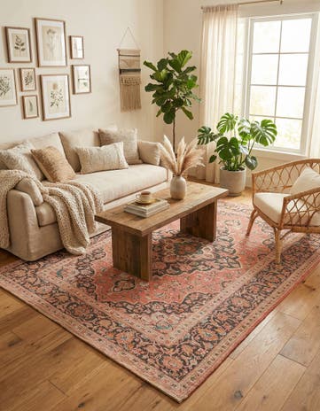 Red Chenille Jute Rug
