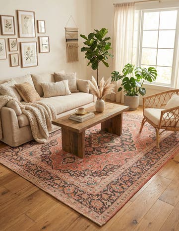 Red Chenille Jute Rug