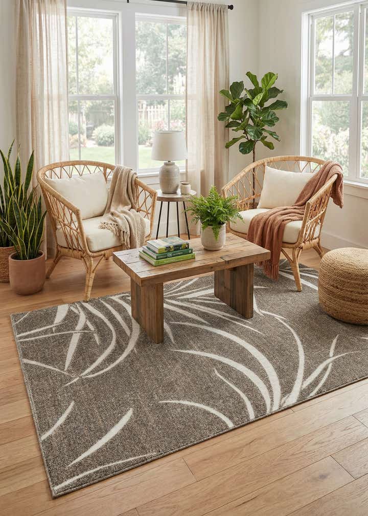 5' x 8' Easy-Clean Botanical Indoor / Outdoor Rug