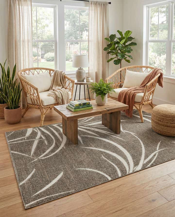 5' x 8' Easy-Clean Botanical Indoor / Outdoor Rug