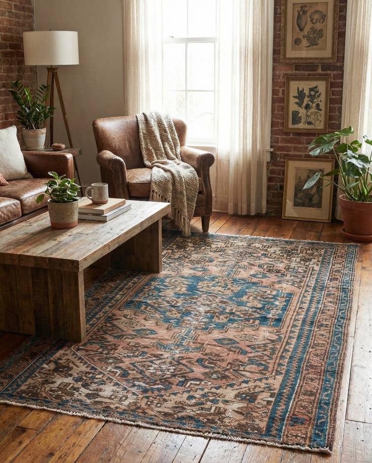 Detail image of 3' 6 x 5' 9 Hand Knotted Ultra Vintage Persian Wool Rug