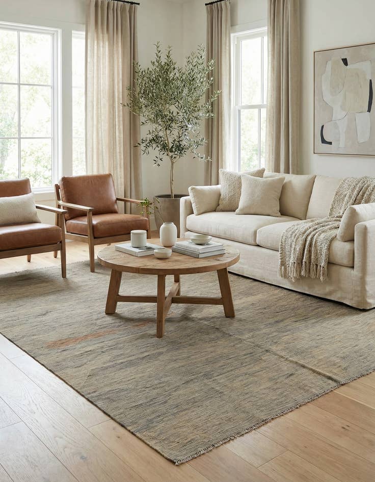 Detail image of 6' 3 x 10' 2  Hand Woven Kilim Modern Wool Rug