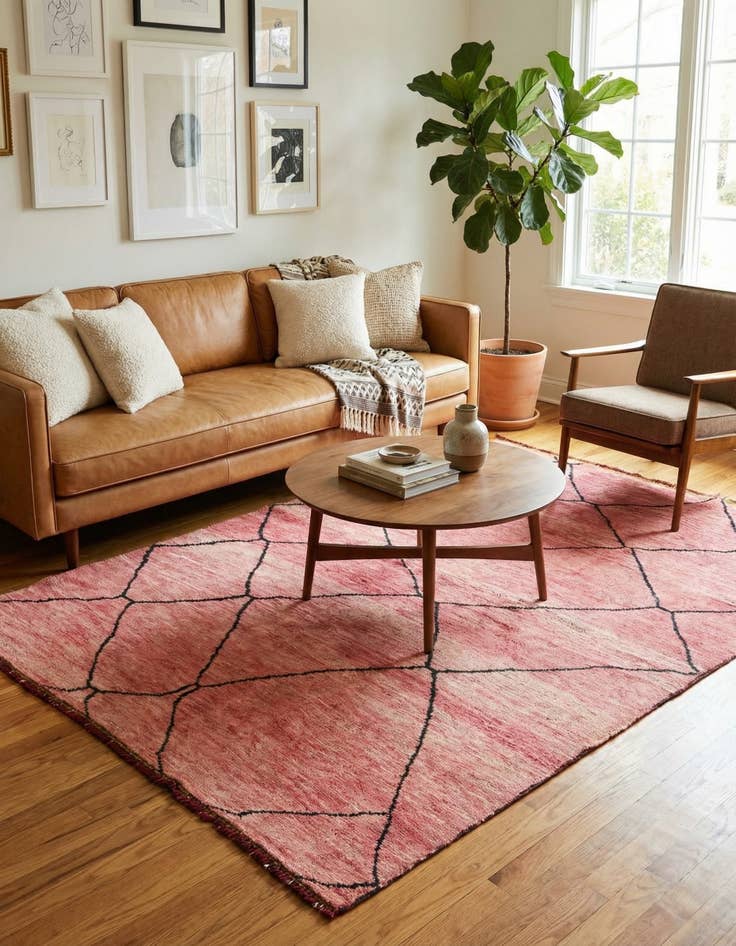 Detail image of 5' 10 x 7' 9 Hand Knotted Moroccan Wool Rug