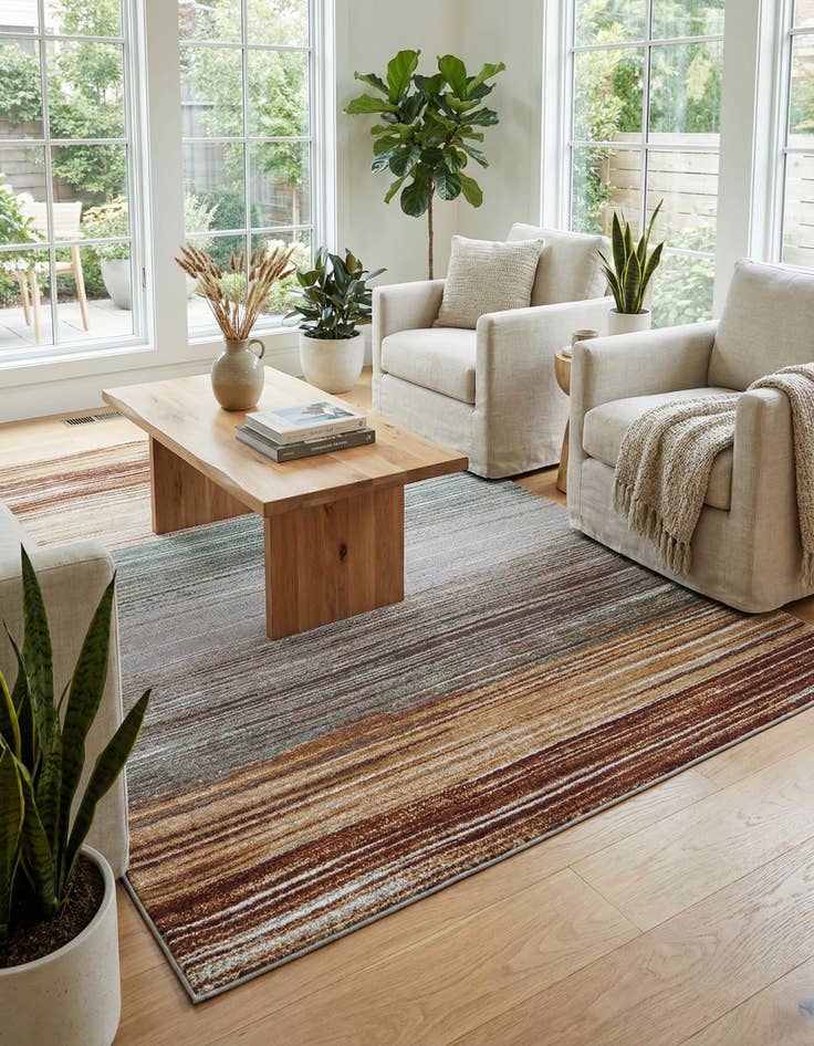 Detail image of  6' x 9'  Washable Modern Indoor / Outdoor Rug