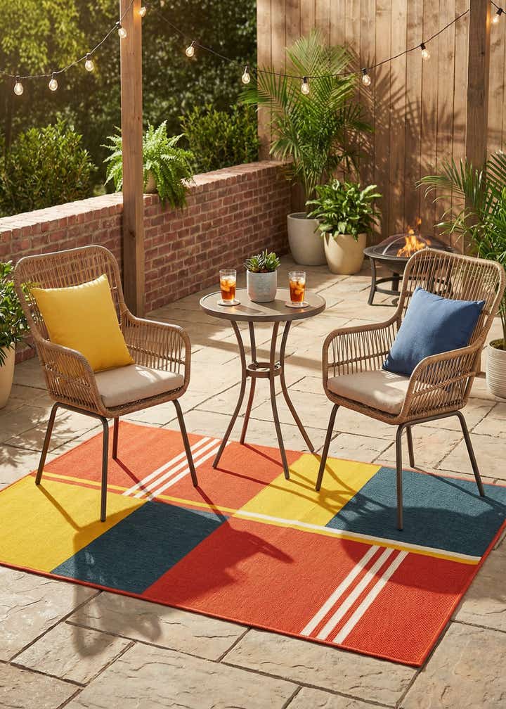 4' x 6' Easy-Clean Modern Indoor / Outdoor Rug