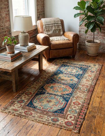 3' 5 x 6' 3 Hand Knotted Kazak Oriental Wool Rug