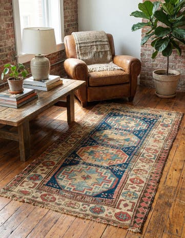 3' 5 x 6' 3 Hand Knotted Kazak Oriental Wool Rug