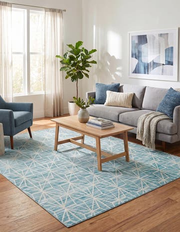 Jill Zarin Blue Uptown Fifth Avenue Square Rug