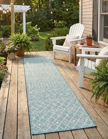 2' x 8' Easy-Clean Lattice Indoor / Outdoor Runner Rug