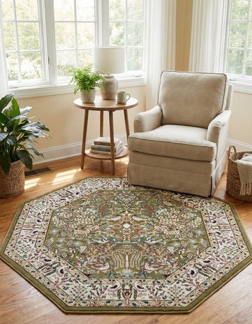 6' x 6' Nain Design Octagon Rug