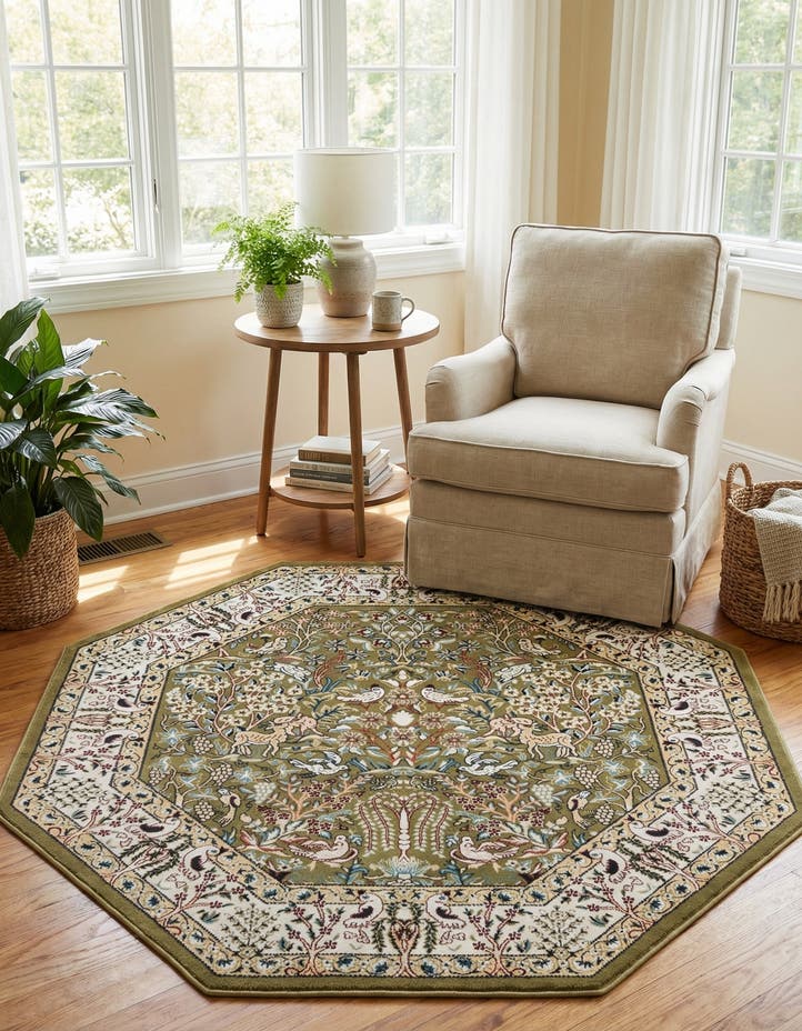 6' x 6' Nain Design Octagon Rug
