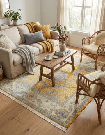 Yellow Paragon Square Rug