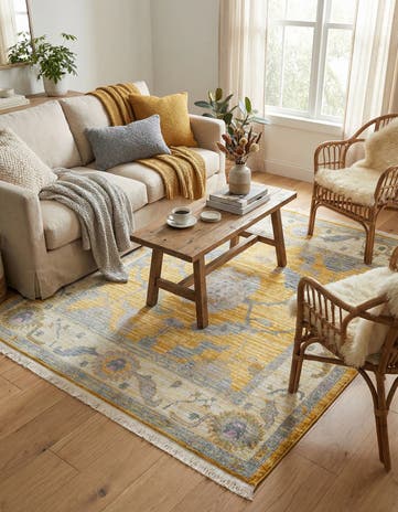 Yellow Paragon Square Rug