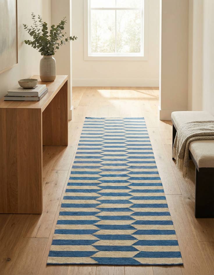 Detail image of  2' 9 x 9' 7  Hand Woven Kilim Modern Wool Runner Rug