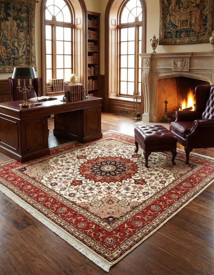 Detail image of 6' 9 x 7' Tabriz Square Rug