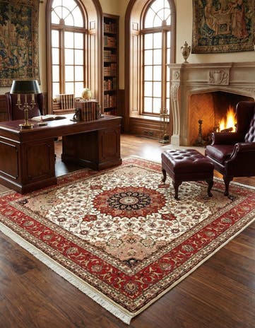 6' 9 x 7' Tabriz Square Rug