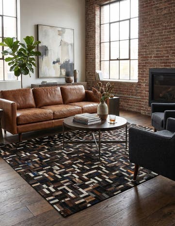 5' 1 x 8' Cowhide - Patchwork Rug