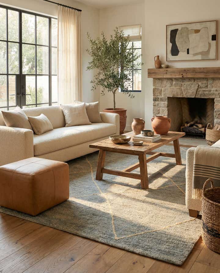 4' 8 x 6' 7 Hand Knotted Moroccan Wool Rug