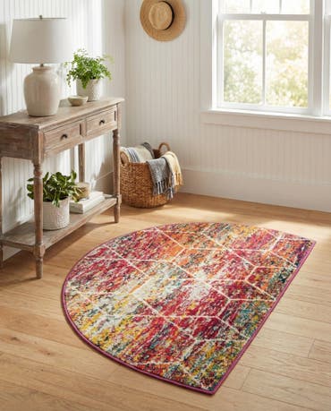  2' 7 x 4' Lattice Frieze Hearth Rug