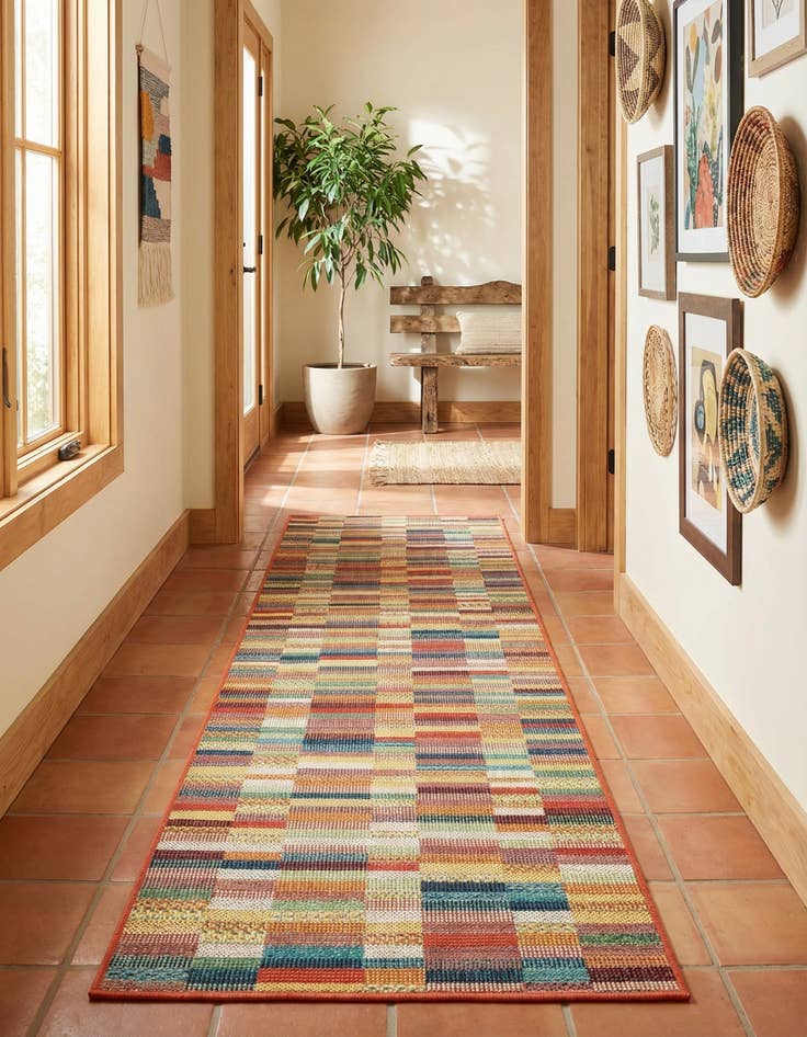 Detail image of  2' 7 x 12'  Washable Baja Indoor / Outdoor Runner Rug
