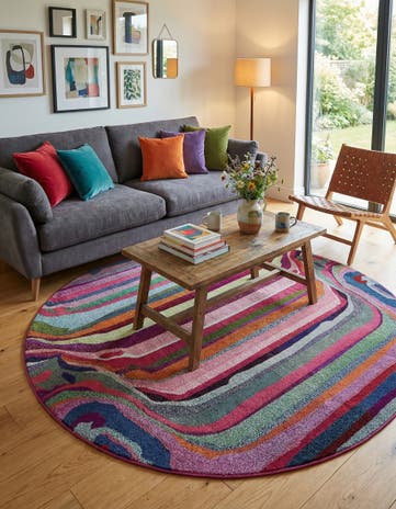 8' x 8' Washable Theia Round Rug