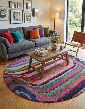 8' x 8' Washable Theia Round Rug