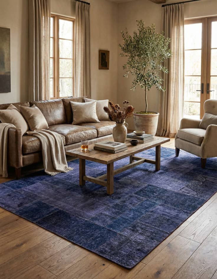 Detail image of  6' 9 x 8' 10  Hand Knotted Ultra Vintage Persian Wool Rug