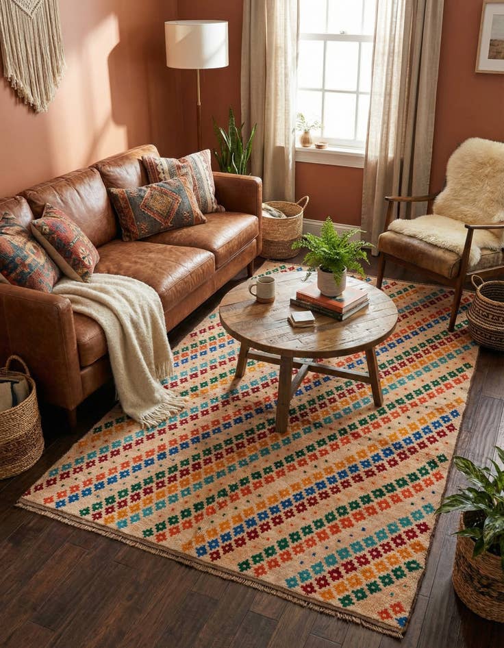 Detail image of  4' x 6'  Hand Knotted Balouch Wool Rug