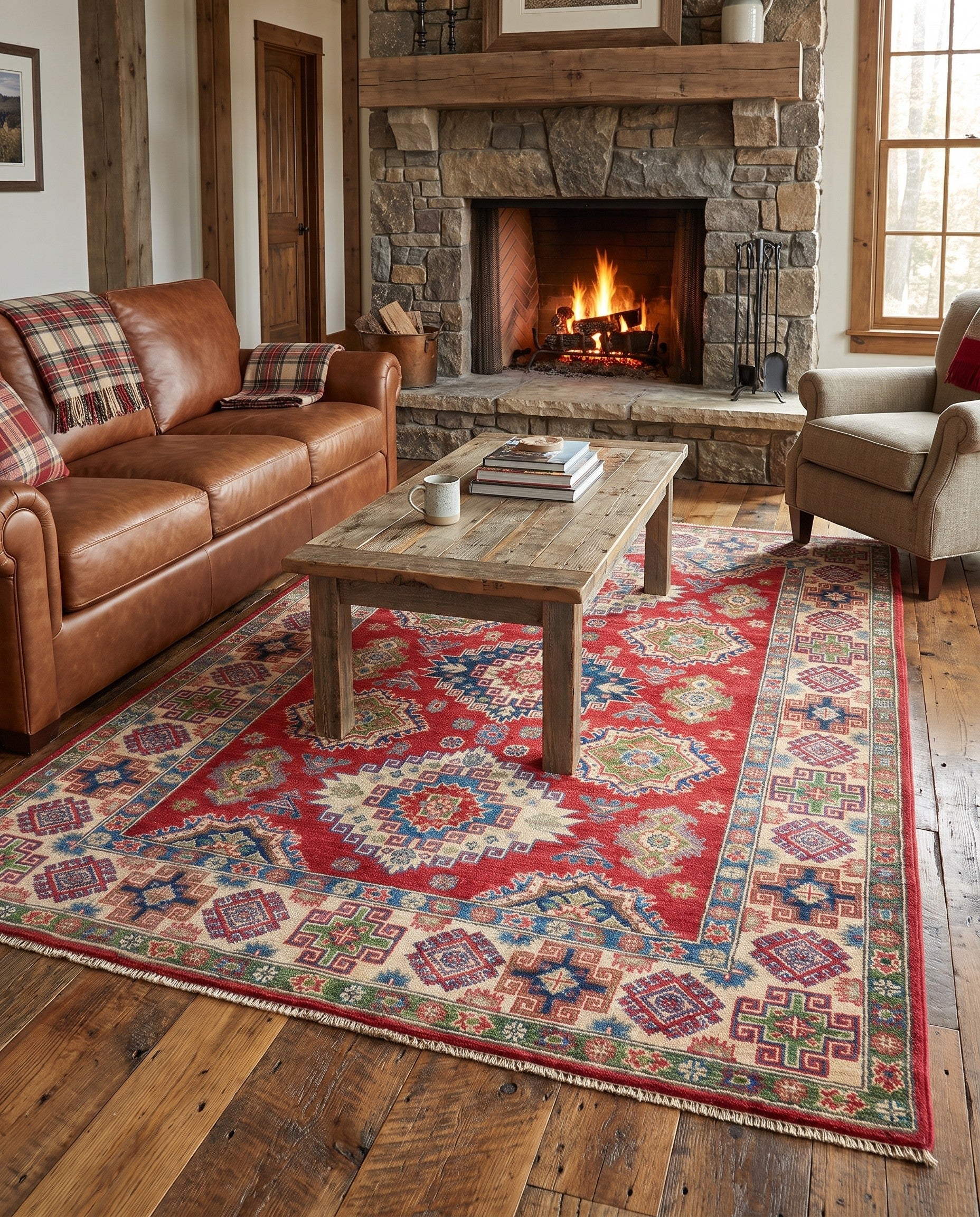 Detail image 3 of 9: 4' 11 x 7' Hand Knotted Kazak Rug