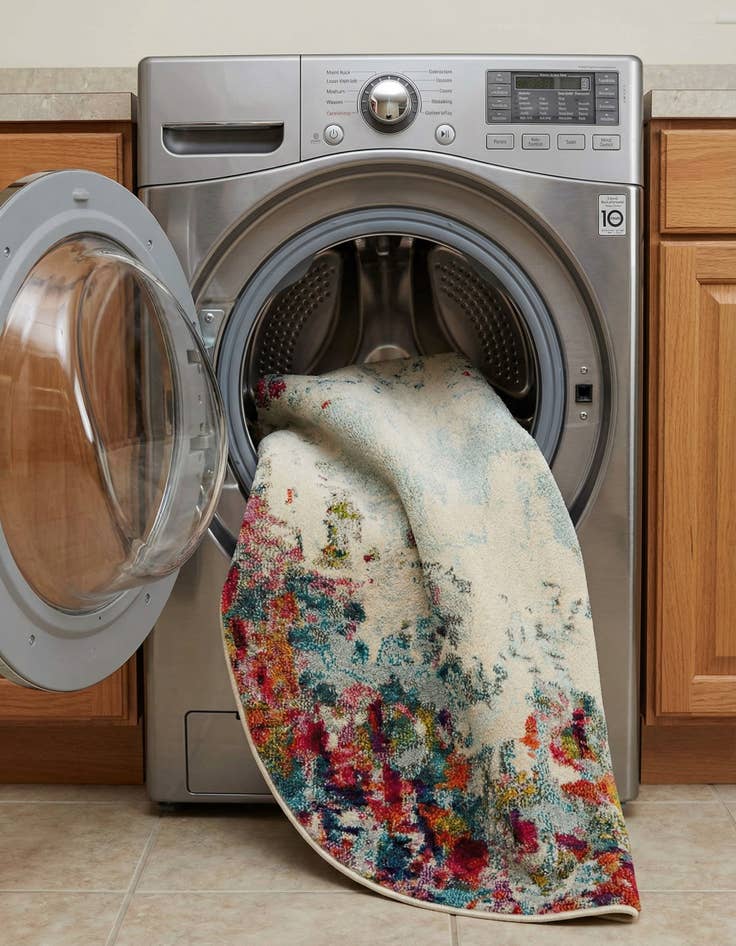 Detail image of 3' 3 x 5' 3  Washable Spectrum Oval Rug