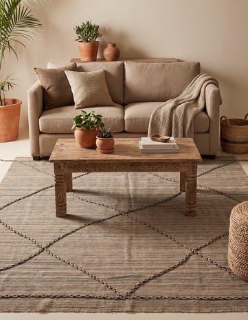 5' 5 x 5' 9 Hand Knotted Moroccan Wool Square Rug