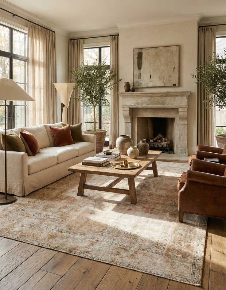 Detail image of  6' 6 x 9' 6  Hand Knotted Ultra Vintage Persian Wool Rug