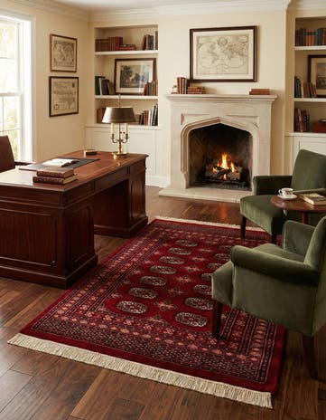 4' 3 x 6' Hand Knotted BokharaTorkaman Persian Wool Rug