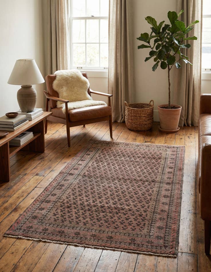 Detail image of 3' 8 x 6' 4  Hand Knotted Ultra Vintage Persian Wool Rug