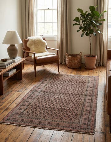 3' 8 x 6' 4 Hand Knotted Ultra Vintage Persian Wool Rug