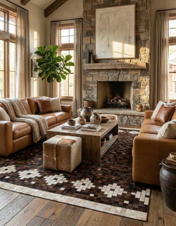 5' 1 x 8' Cowhide Stocks Rug