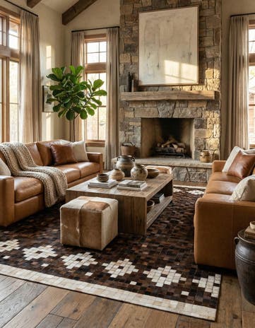 5' 1 x 8' Cowhide Stocks Rug