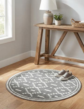 Gray Oslo Round Rug