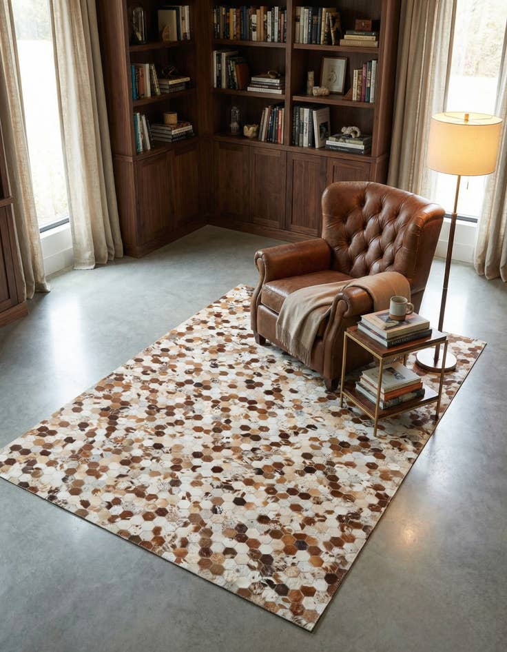 Detail image of  5' x 8' Cowhide Leather Rug