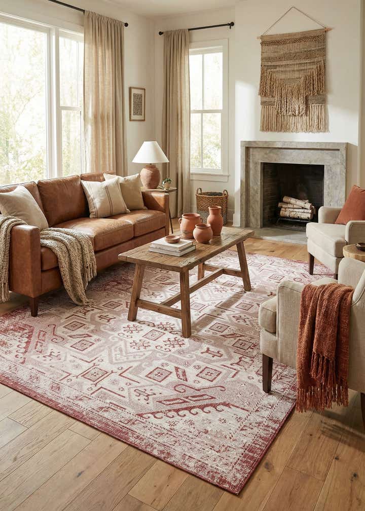 7' 10 x 11' Easy-Clean Aztec Indoor / Outdoor Rug