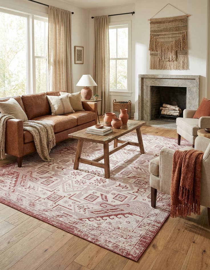 Detail image of 7' 10 x 11' Easy-Clean Aztec Indoor / Outdoor Rug
