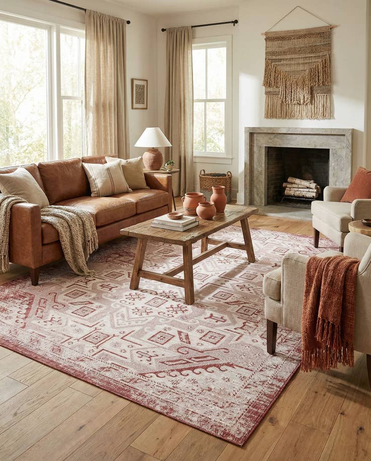 Detail image of 7' 10 x 11' Easy-Clean Aztec Indoor / Outdoor Rug