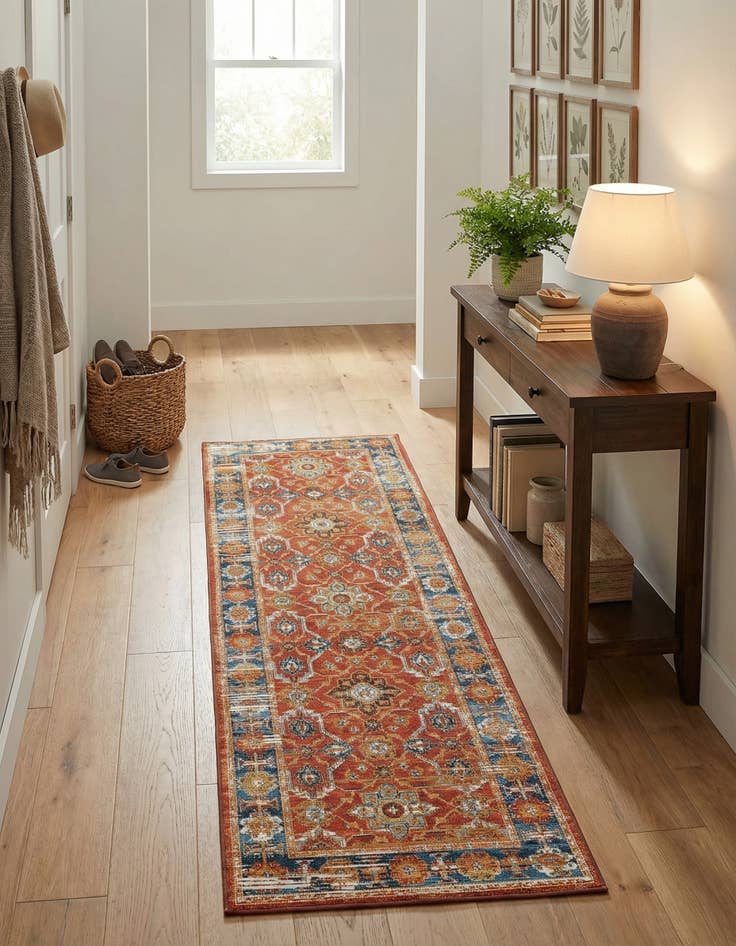 Detail image of 2' x 6'  Washable Traditional Indoor / Outdoor Runner Rug