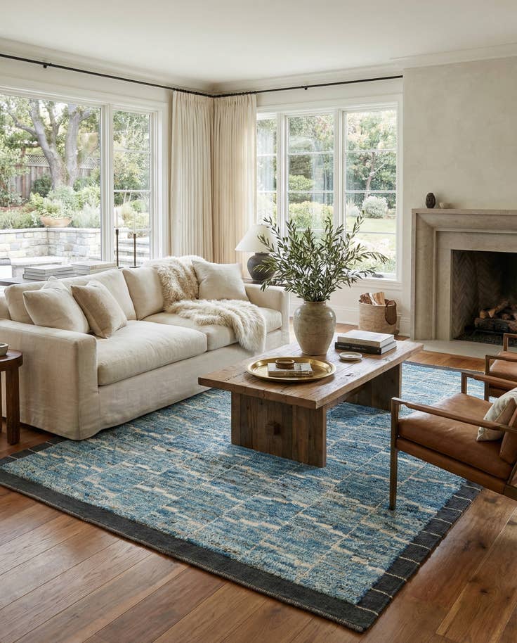 Detail image of 5' 6 x 8' 2 Hand Knotted Moroccan Wool Rug