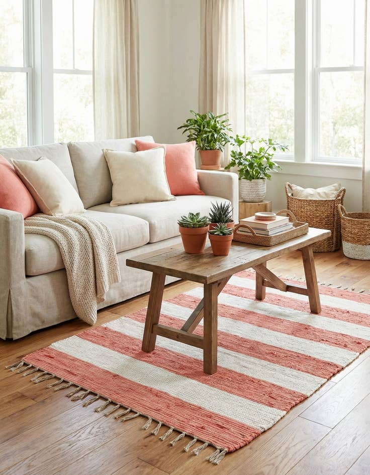 Detail image of 3' 2 x 5' 1  Hand Woven Chindi Cotton Rug