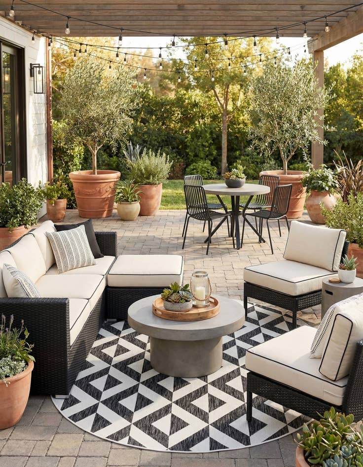 Detail image of 7' 10 x 10'  Washable Jill Zarin Napa Indoor / Outdoor Oval Rug