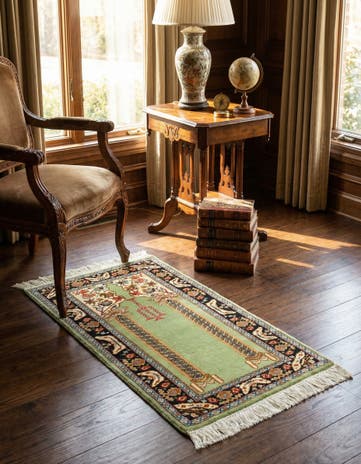 2' x 4' Hand Knotted Lahour Wool Rug