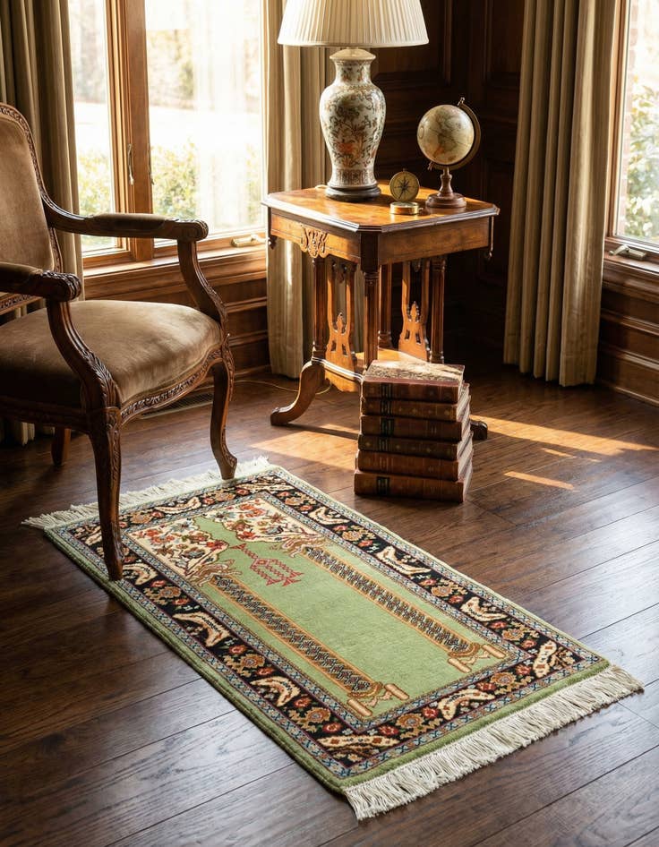 Detail image of 2' x 4'  Hand Knotted Lahour Wool Rug