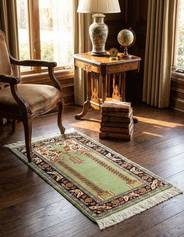 2' x 4' Hand Knotted Lahour Wool Rug